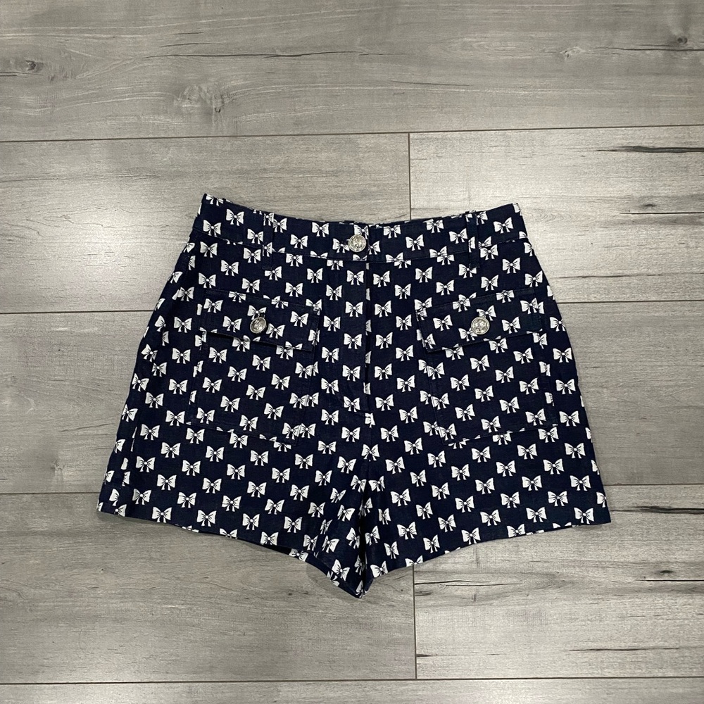 Maje Ionala Bow Jacquard Shorts